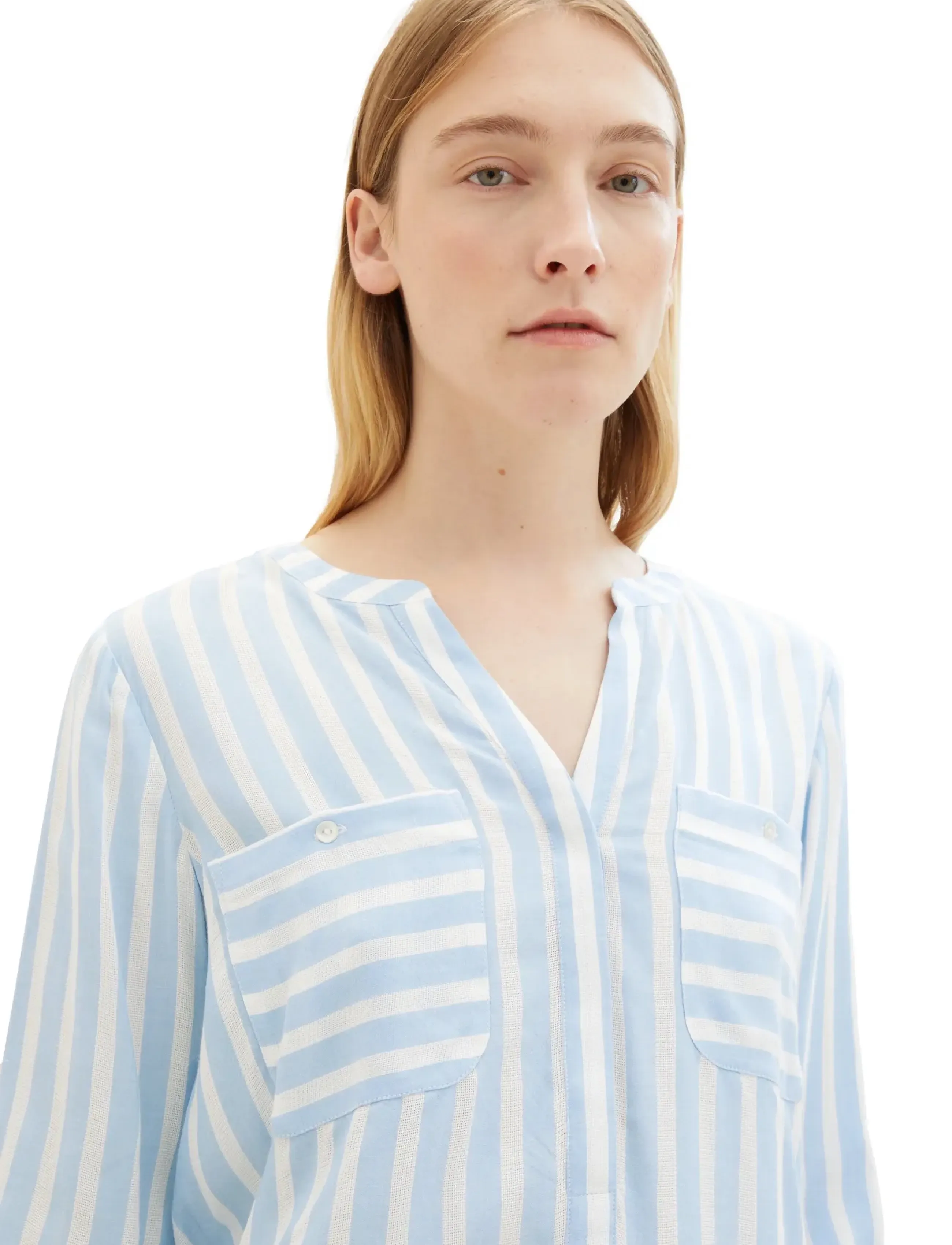 Tom Tailor - blouse striped - långärmade blusar - offwhite blue vertical stripe - 5