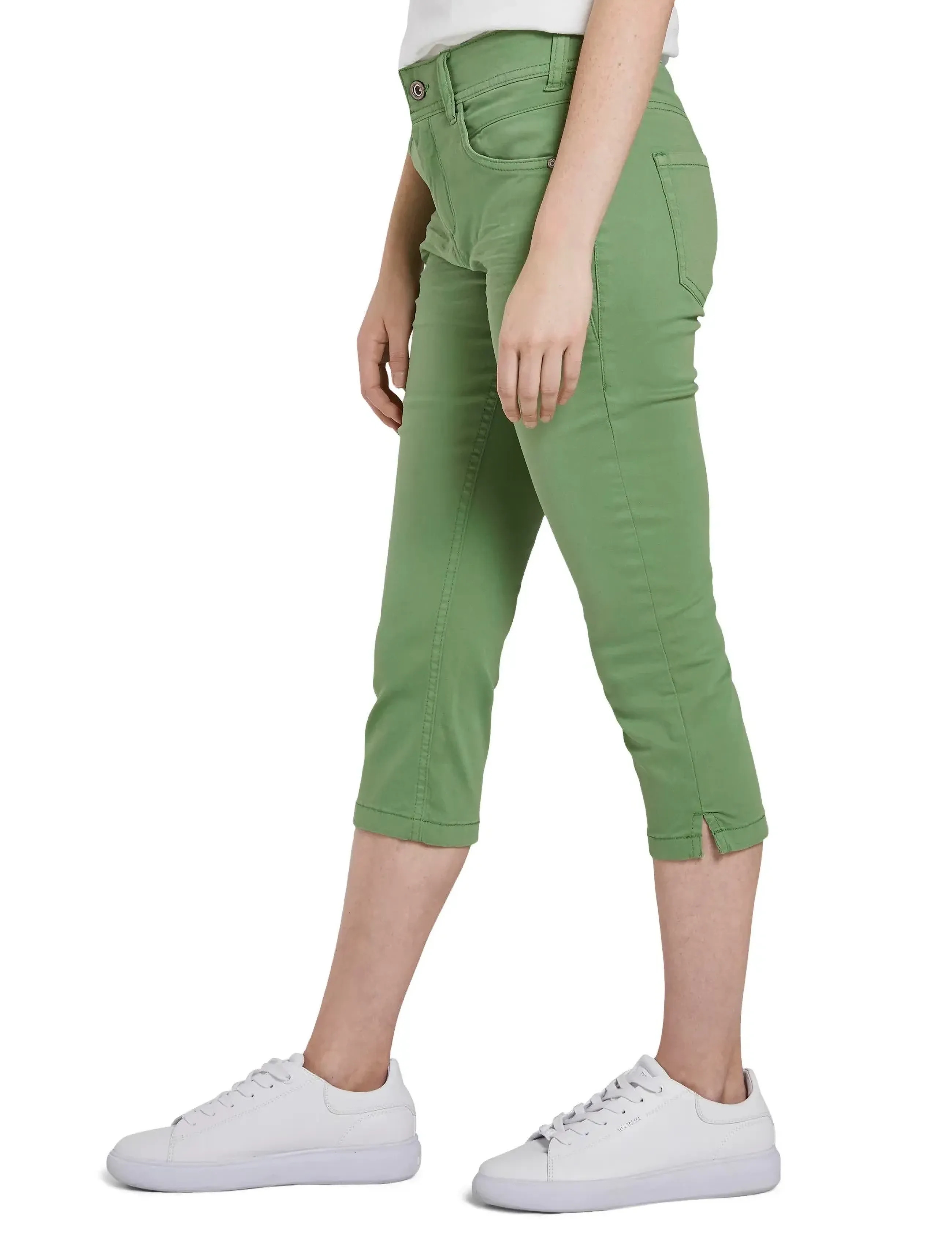 Tom Tailor - slim capri denim Kate - caprihose - sundried turf green - 3
