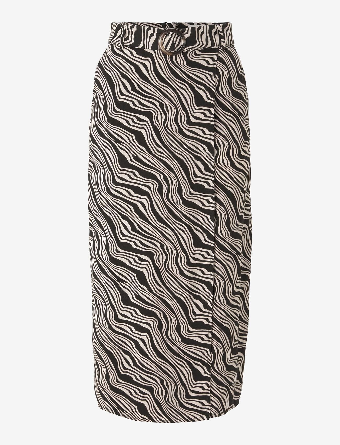 Tom Tailor - skirt with with wrap detail - maxi skirts - black wavy design - 0