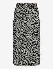 Tom Tailor - skirt with with wrap detail - maxi röcke - black wavy design - 0