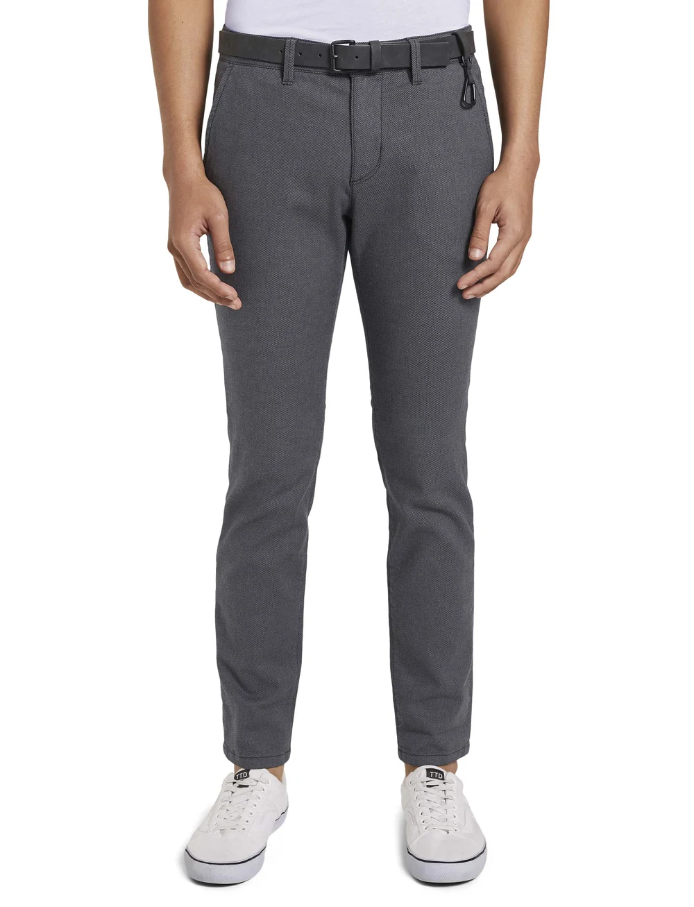 Tom Tailor - structured straight chino - chinos - anthra dobby yarn dye - 0