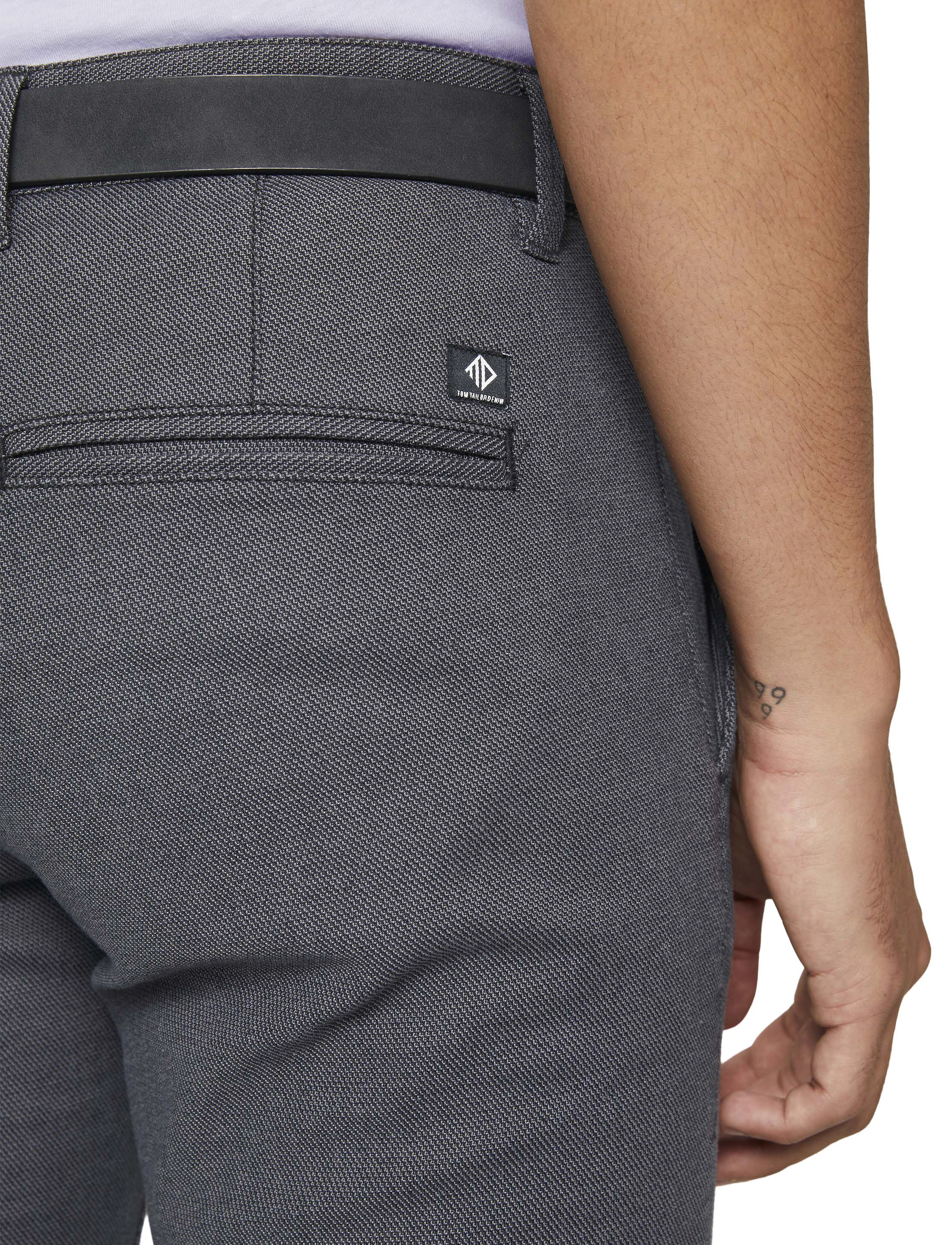 Tom Tailor - structured straight chino - män - anthra dobby yarn dye - 5