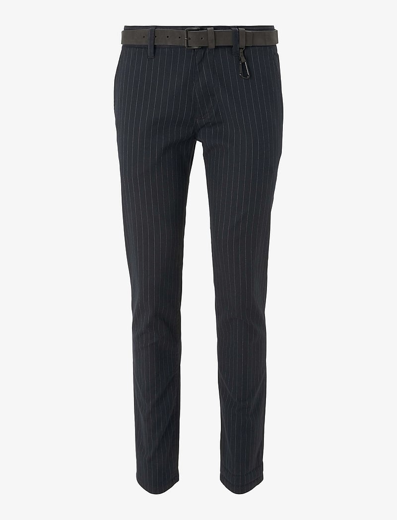 Tom Tailor - structured straight chino - chinos - navy dobby yarn dye - 1