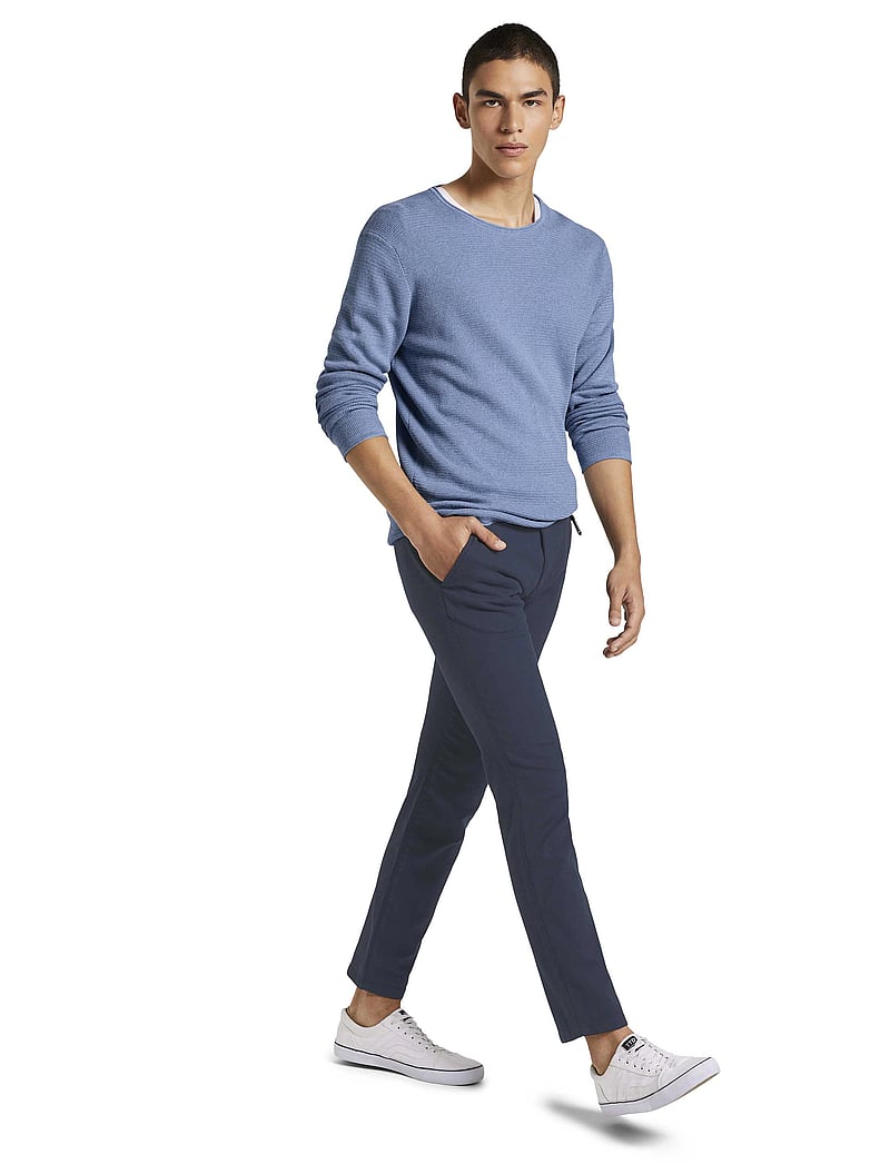 Tom Tailor - structured straight chino - chinos - navy dobby yarn dye - 0