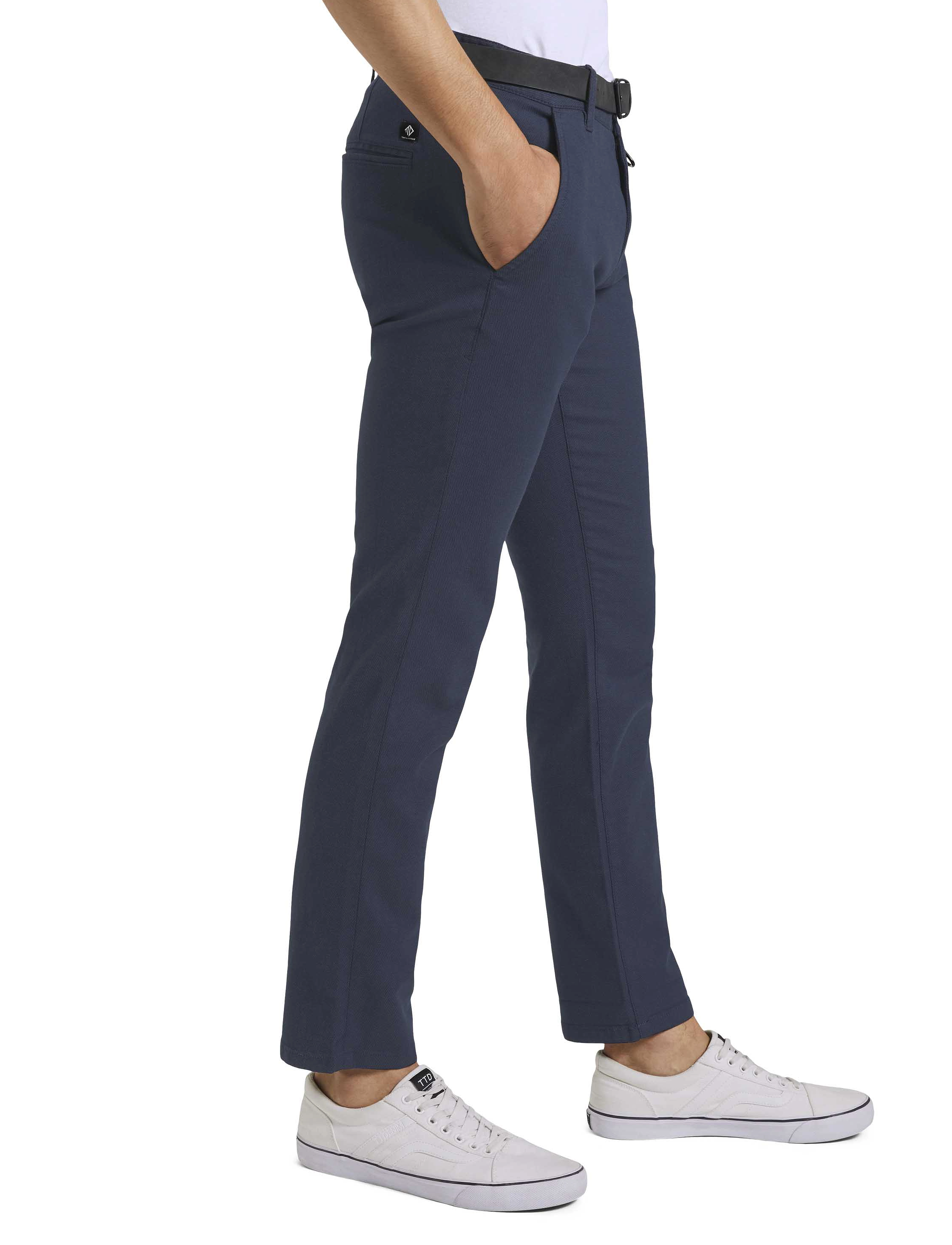Tom Tailor - structured straight chino - chinos - navy dobby yarn dye - 3