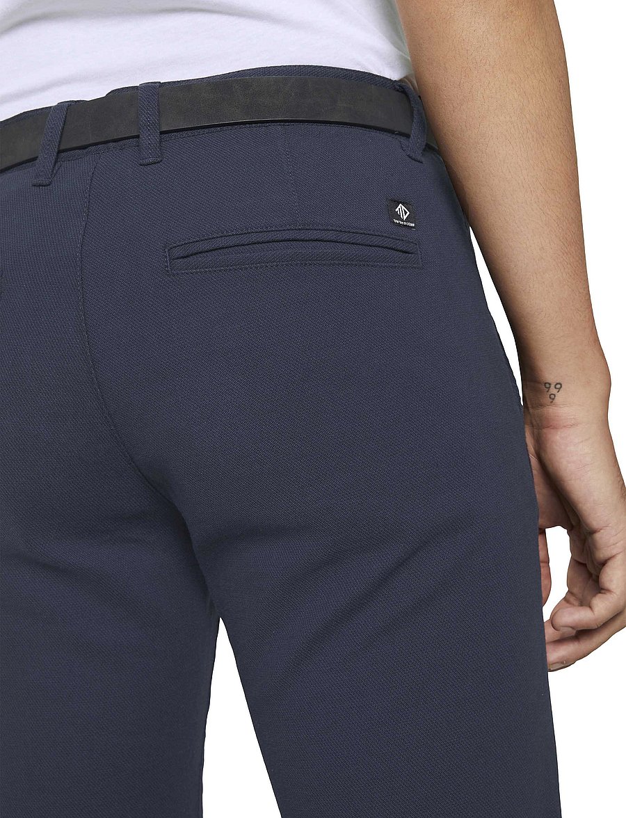 Tom Tailor - structured straight chino - chinos - navy dobby yarn dye - 4