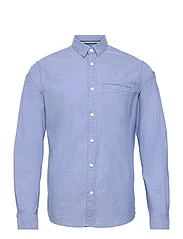 Tom Tailor - shirt with dobby structure - blue chambray with white dobby - 0