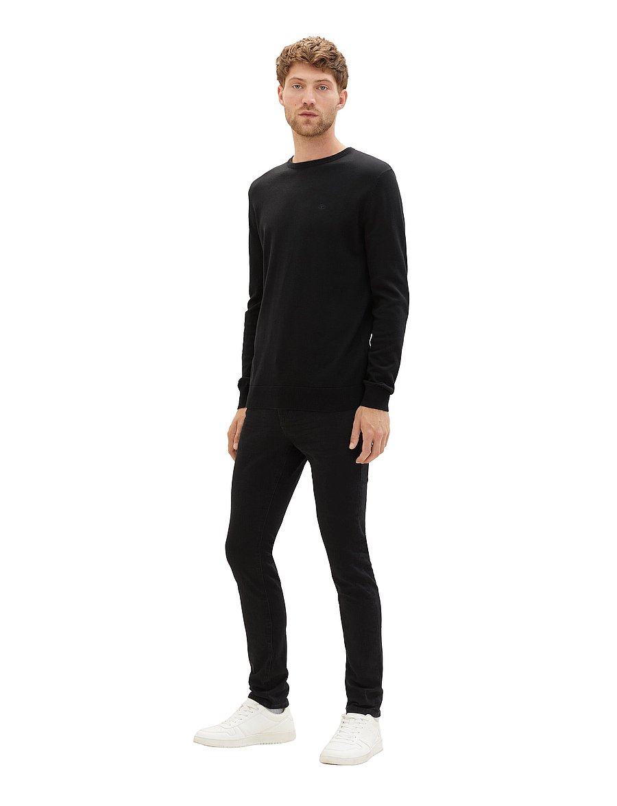 Tom Tailor - Tom Tailor Troy - džinsa bikses ar tievām starām - black black denim - 0