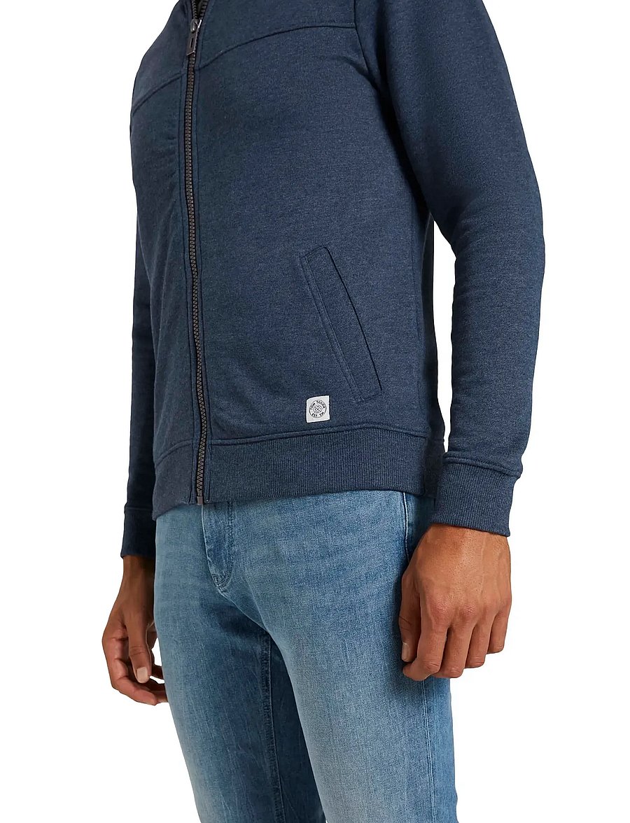 Tom Tailor - sweat jacket with cutline - sweatshirts - sky captain blue white melange - 5