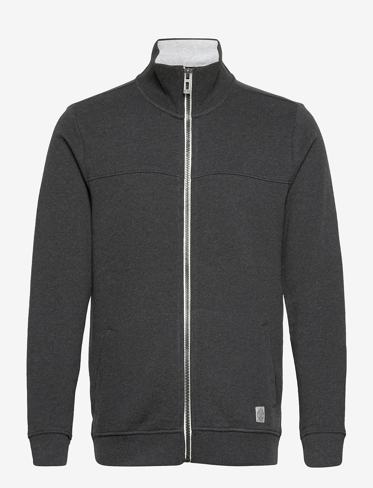 Tom Tailor - sweat jacket with cutline - kollektionen - dark grey melange - 1