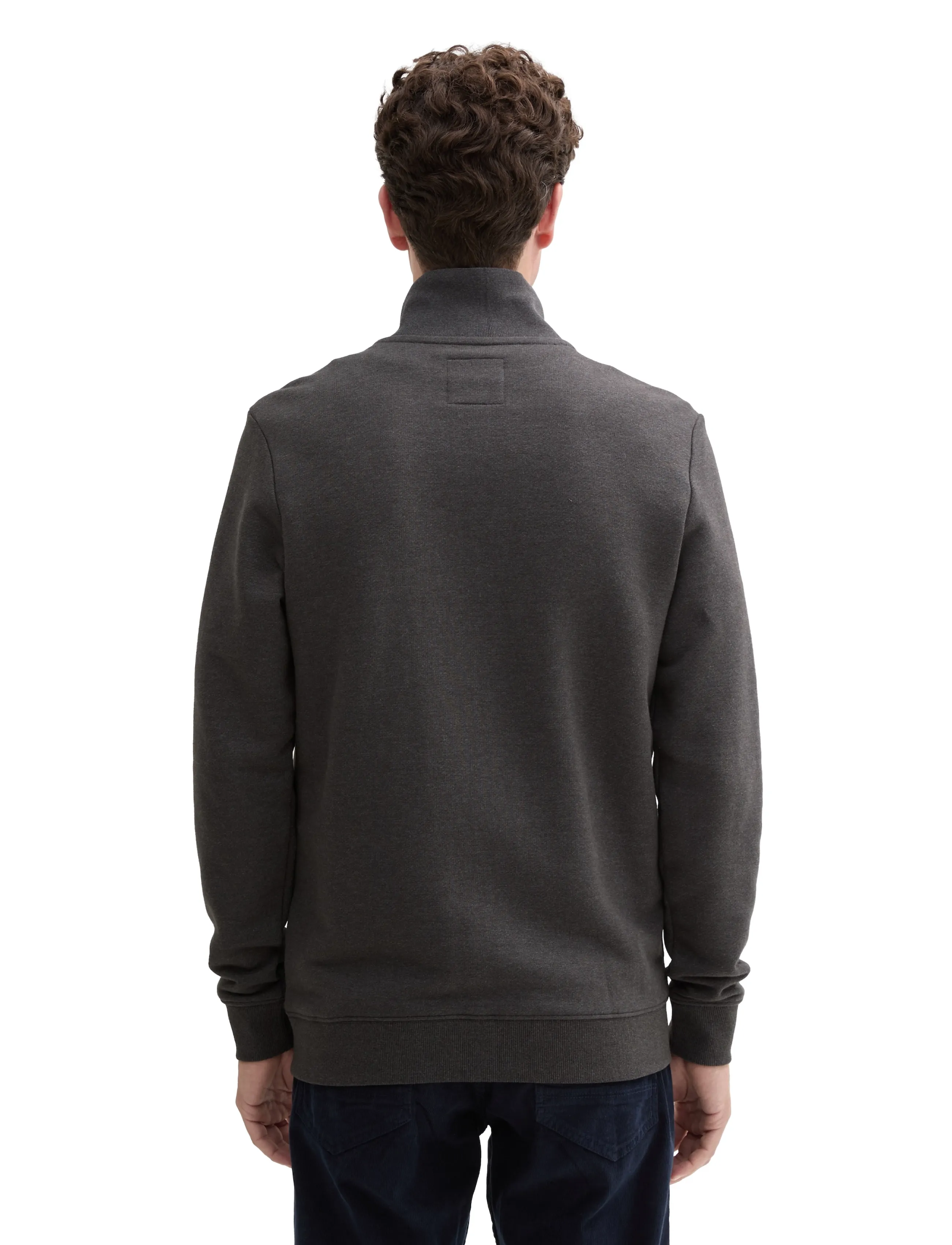Tom Tailor - sweat jacket with cutline - kollektionen - dark grey melange - 3