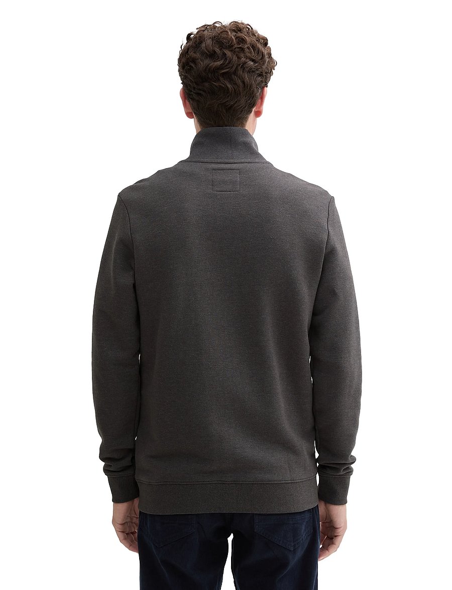 Tom Tailor - sweat jacket with cutline - kollektionen - dark grey melange - 3