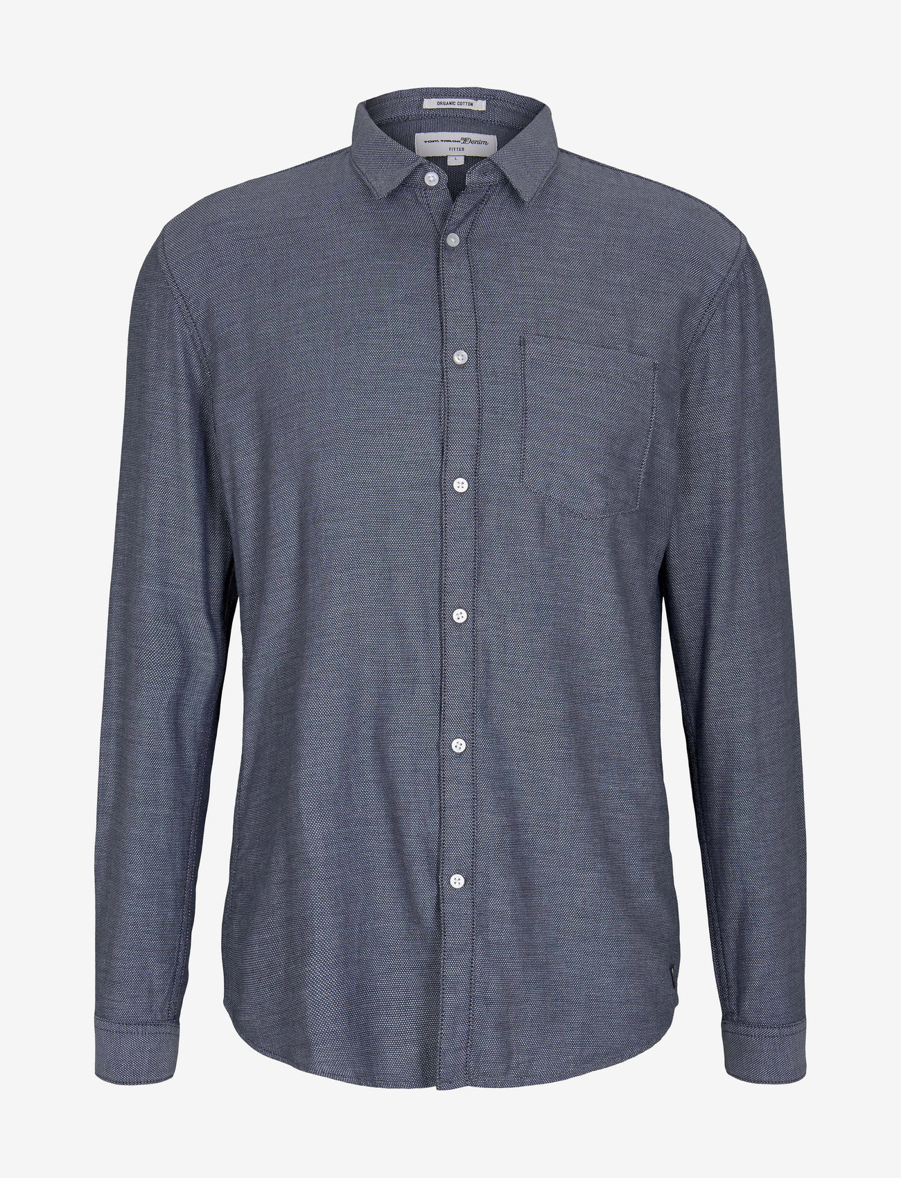 Tom Tailor - shirt with dobby structure - navy white dobby structure - 0