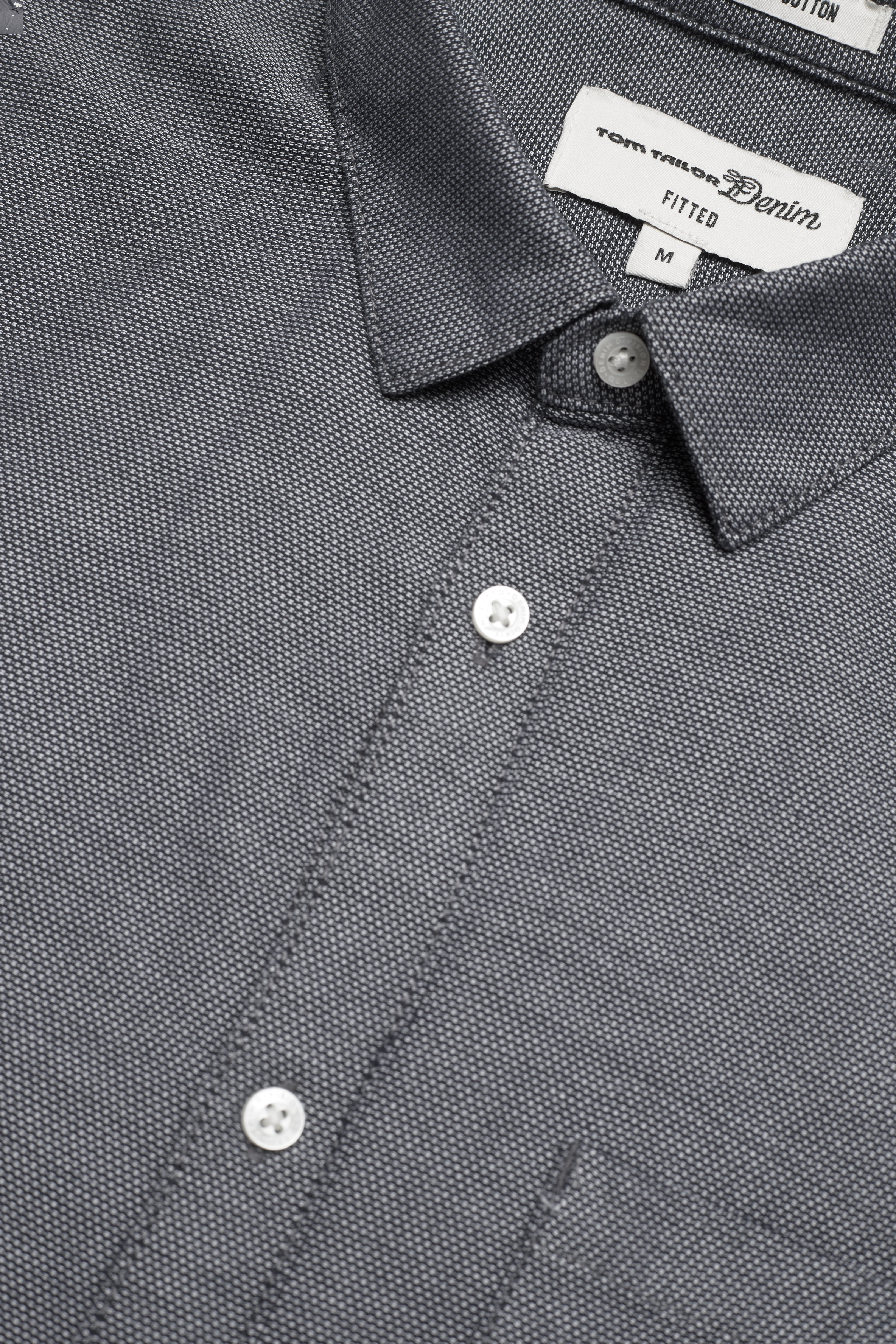 Tom Tailor - shirt with dobby structure - navy white dobby structure - 5
