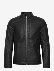fake leather jacket - BLACK
