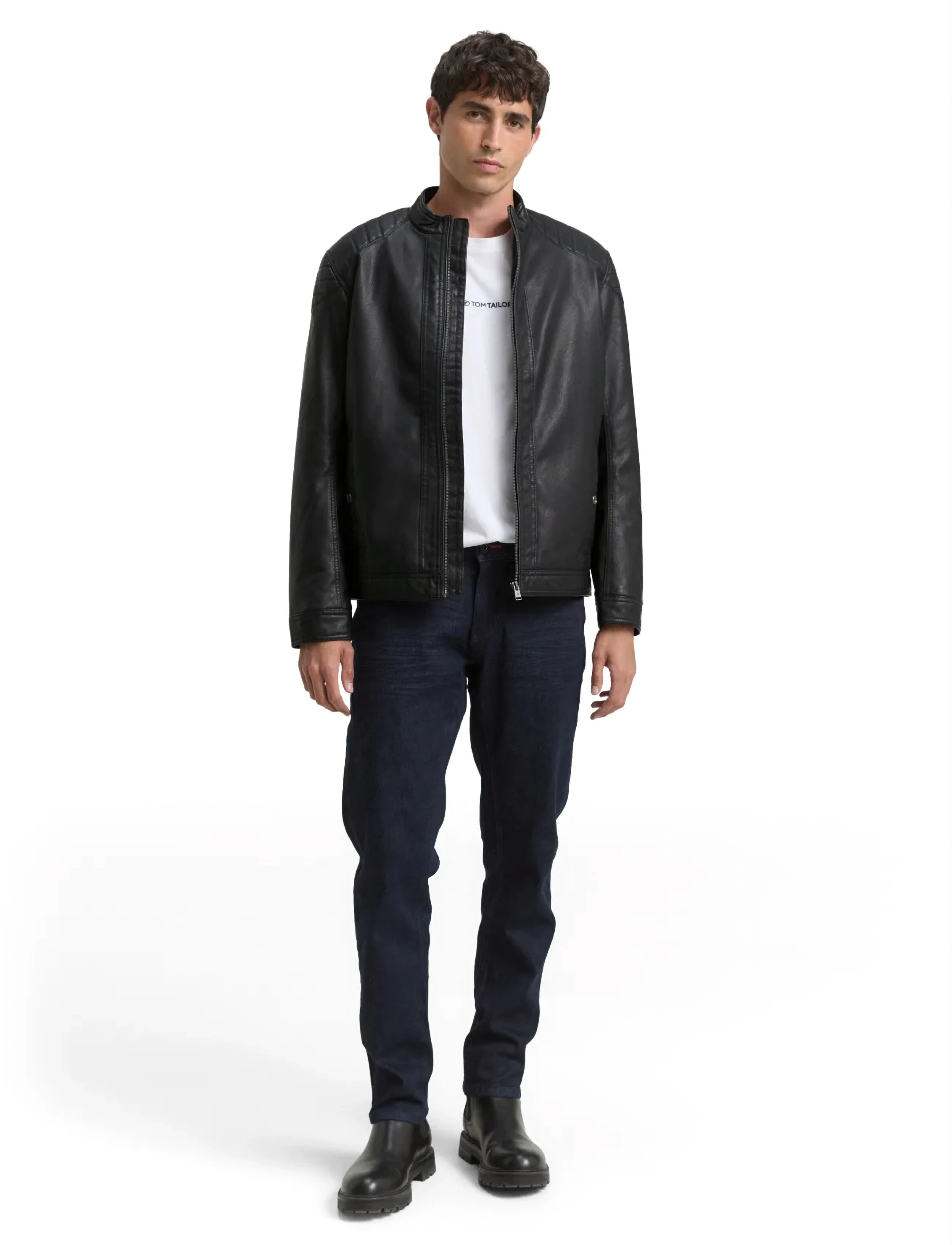 Tom Tailor Fake Leather Jacket, L, Jackets, Schwarz - Leather, Männerswear