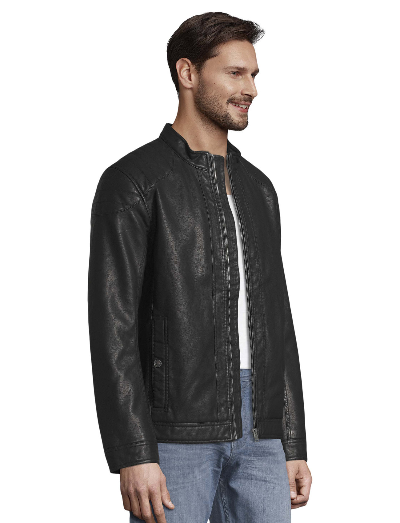 Tom Tailor - fake leather jacket - kurtki wiosenne - black - 0