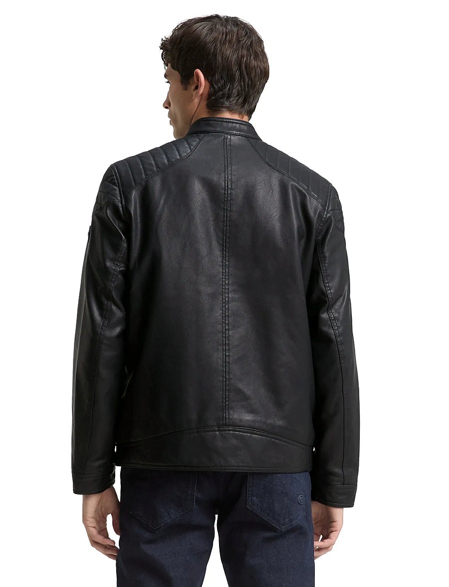 Tom Tailor - fake leather jacket - frühlingsjacken - black - 3