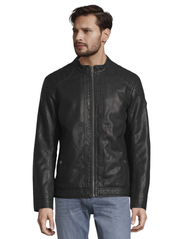 Tom Tailor - fake leather jacket - vårjackor - black - 9