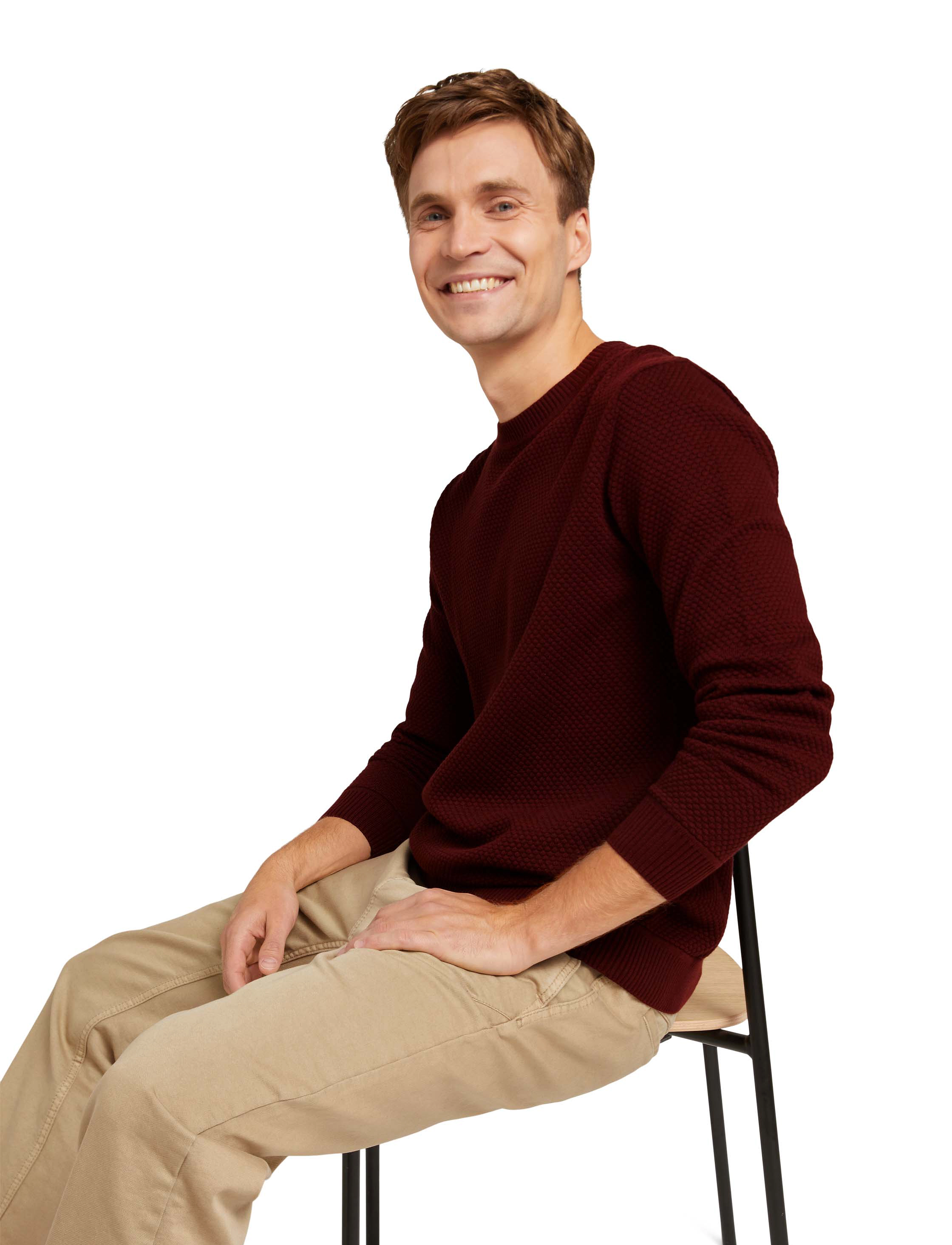 Tom Tailor - structured sweater - decadent bordeaux - 2
