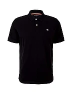 basic polo with contrast - BLACK