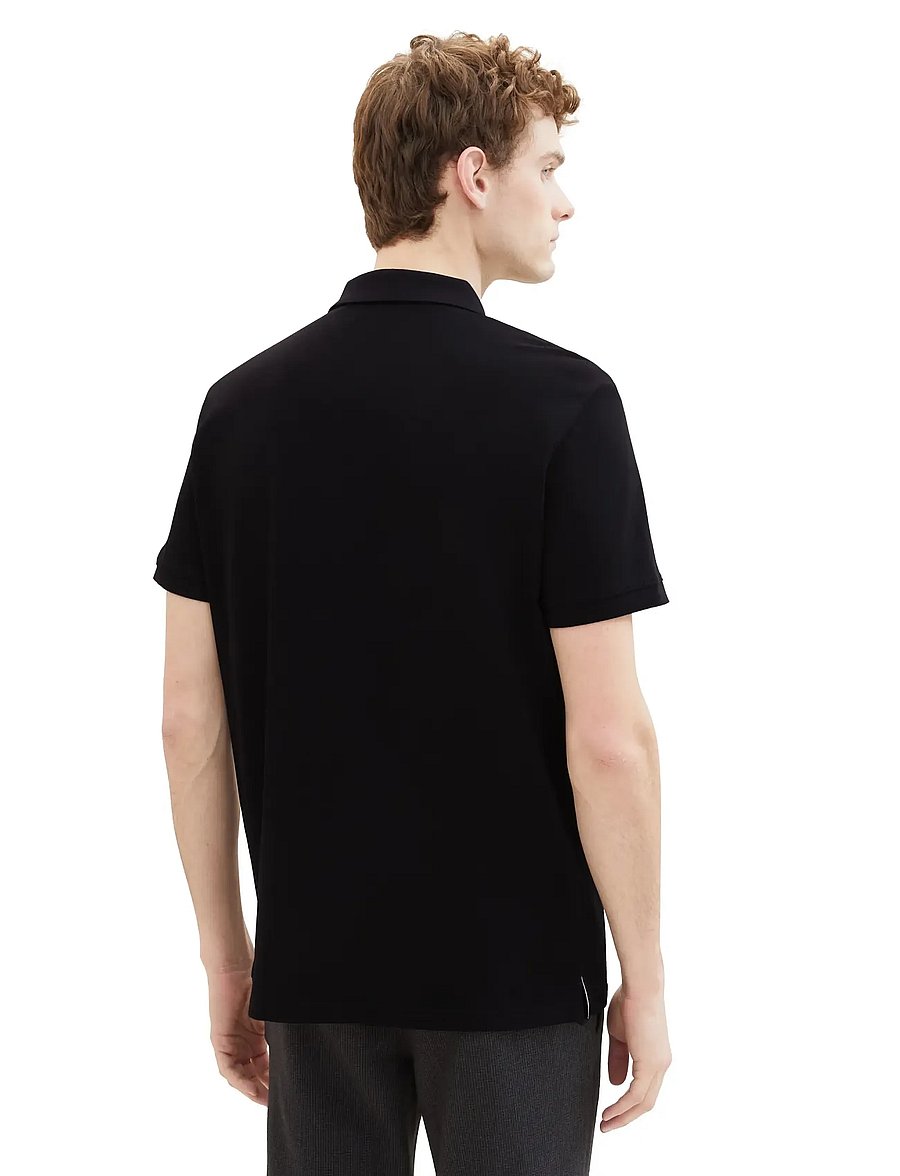 Tom Tailor - basic polo with contrast - kortärmade pikéer - black - 3