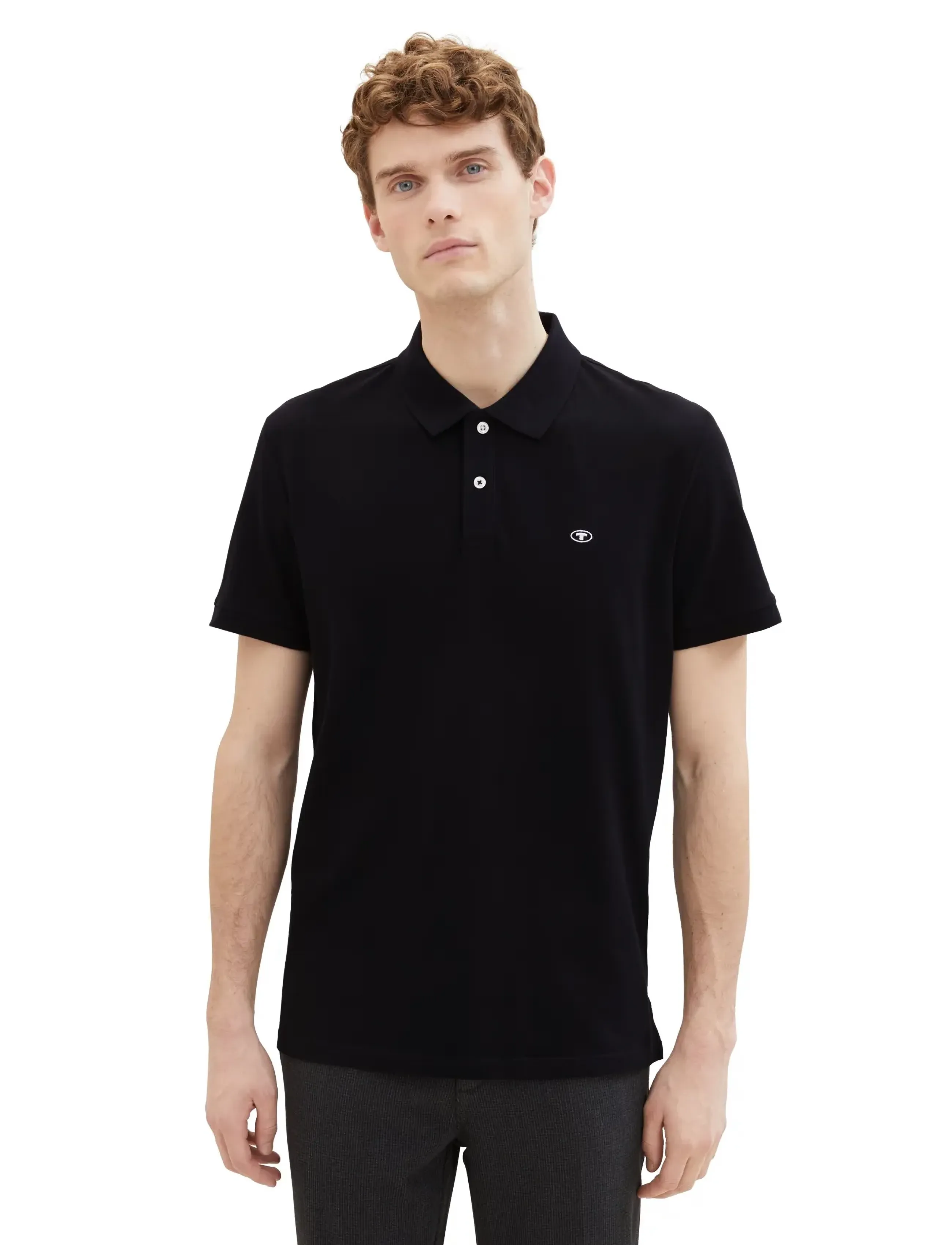 Tom Tailor - basic polo with contrast - kortärmade pikéer - black - 5