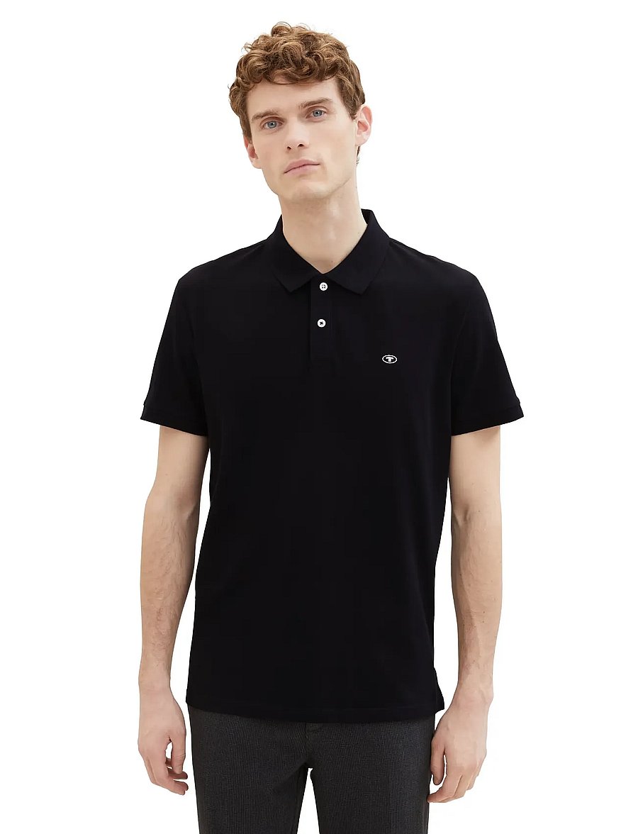 Tom Tailor - basic polo with contrast - kortärmade pikéer - black - 5