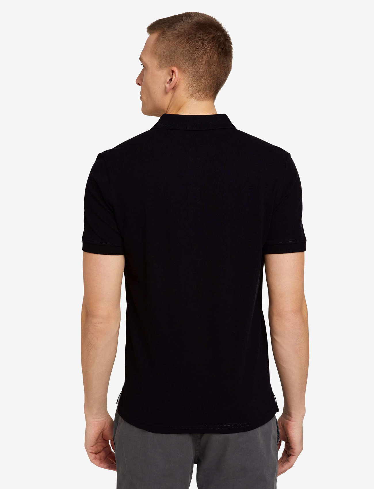 Tom Tailor - basic polo with contrast - laveste priser - black - 4