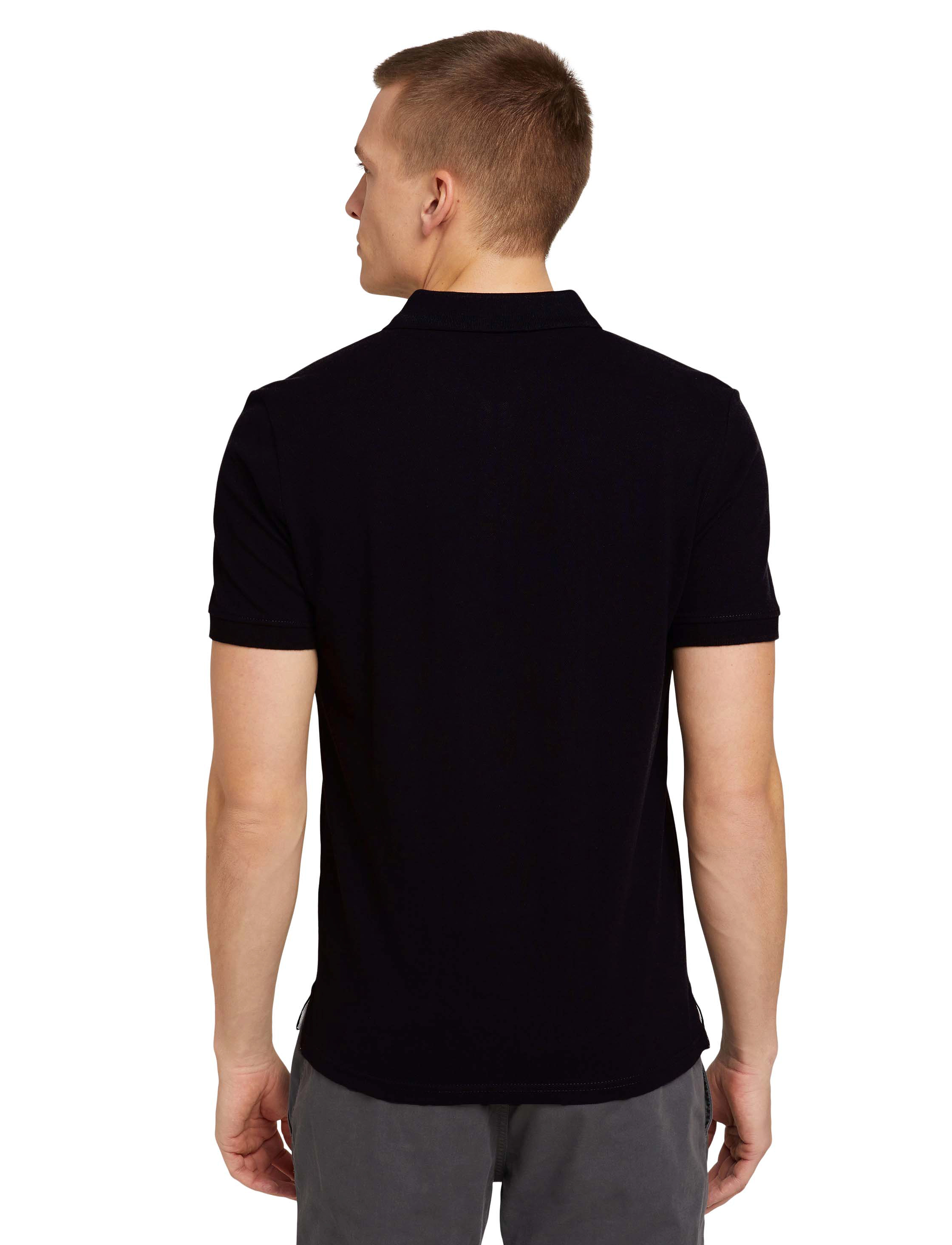 Tom Tailor - basic polo with contrast - stutterma pólóbolir - black - 5