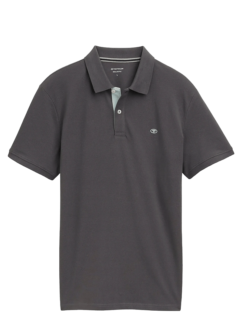 Tom Tailor - basic polo with contrast - kortærmede poloer - dark shadow - 1