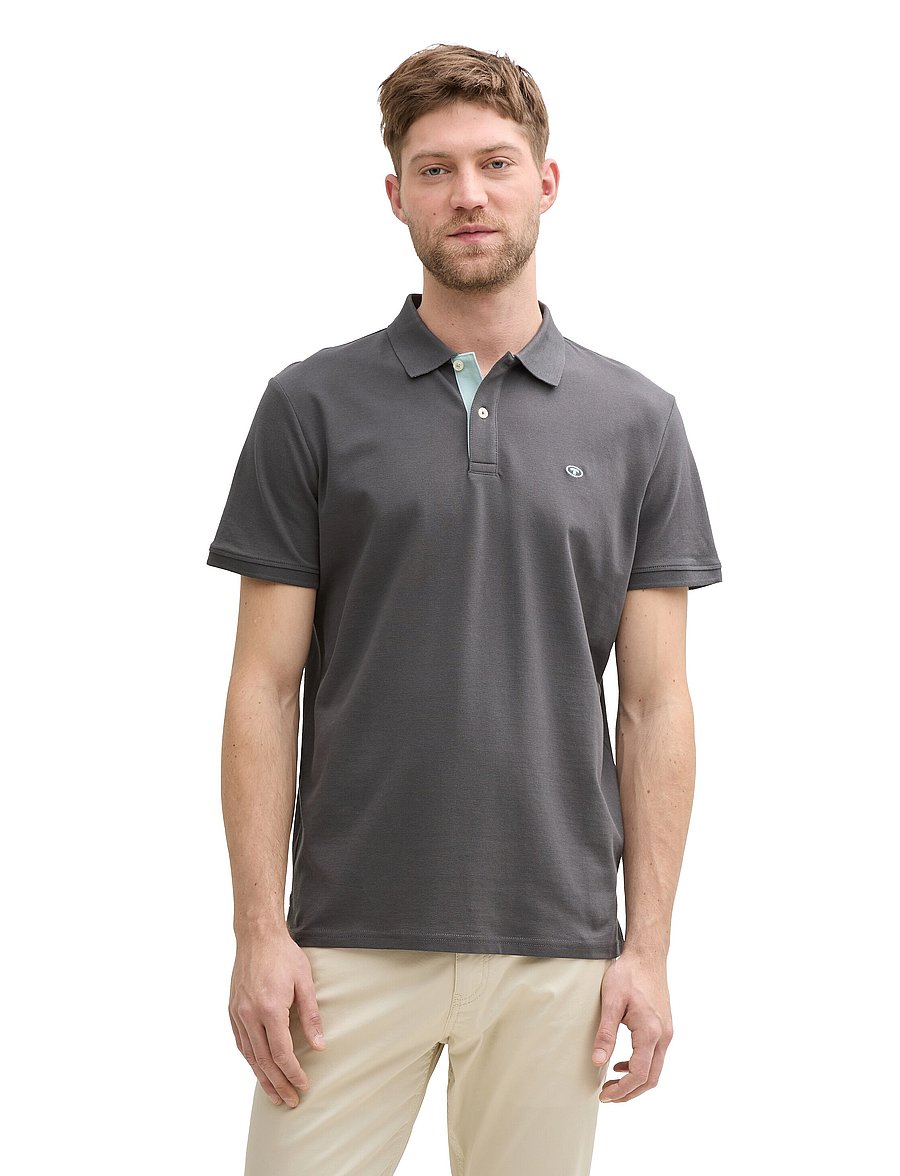 Tom Tailor - basic polo with contrast - kurzärmelig - dark shadow - 4