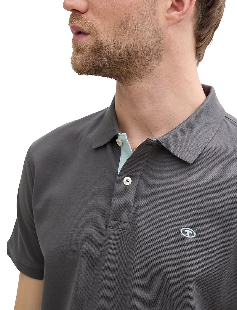 Tom Tailor - basic polo with contrast - kortærmede poloer - dark shadow - 4