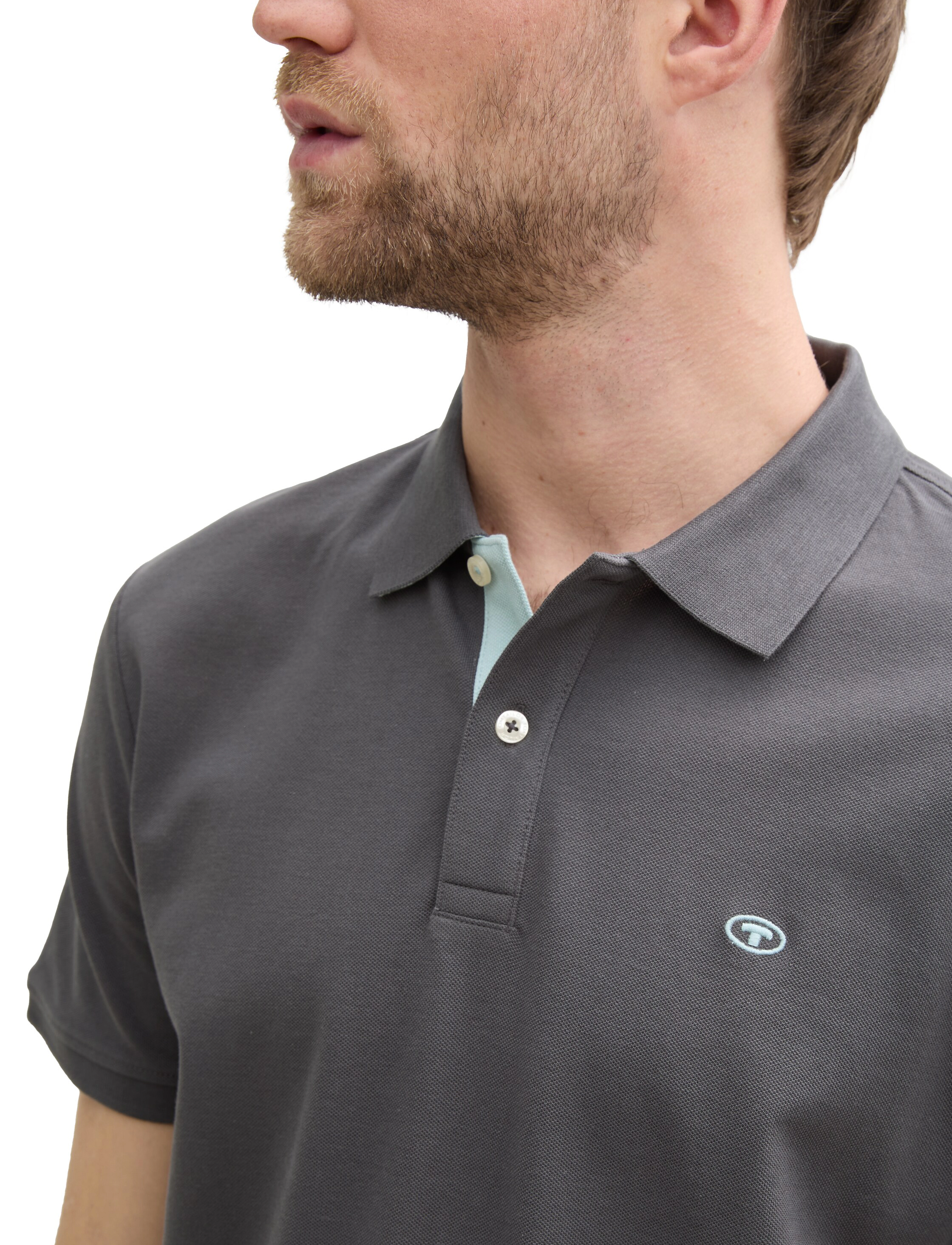 Tom Tailor - basic polo with contrast - short-sleeved polos - dark shadow - 5