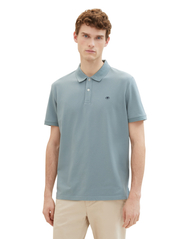 Tom Tailor - basic polo with contrast - laveste priser - grey mint - 4