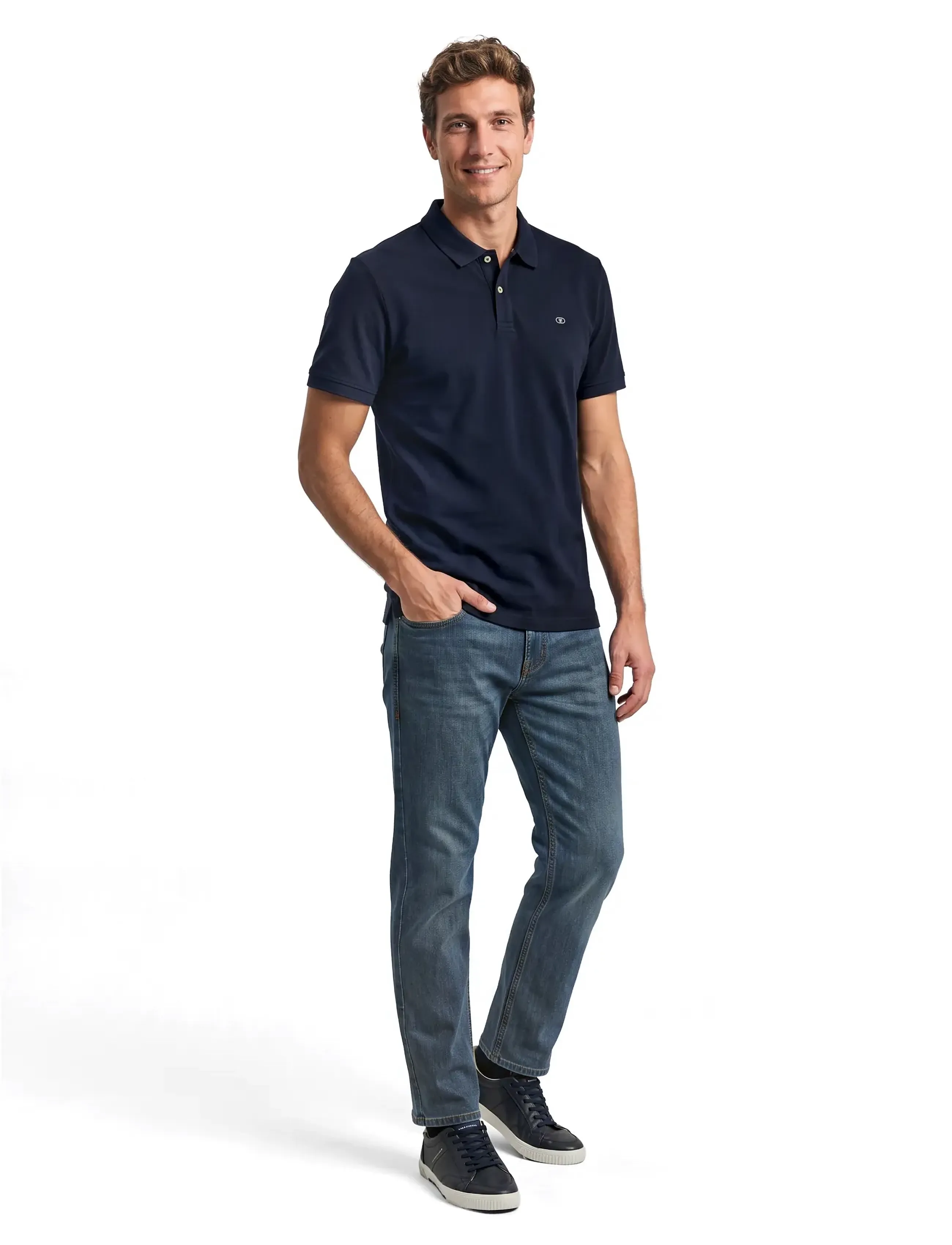 Tom Tailor basic polo with contrast - Poloshirts - SKY CAPTAIN BLUE / navy