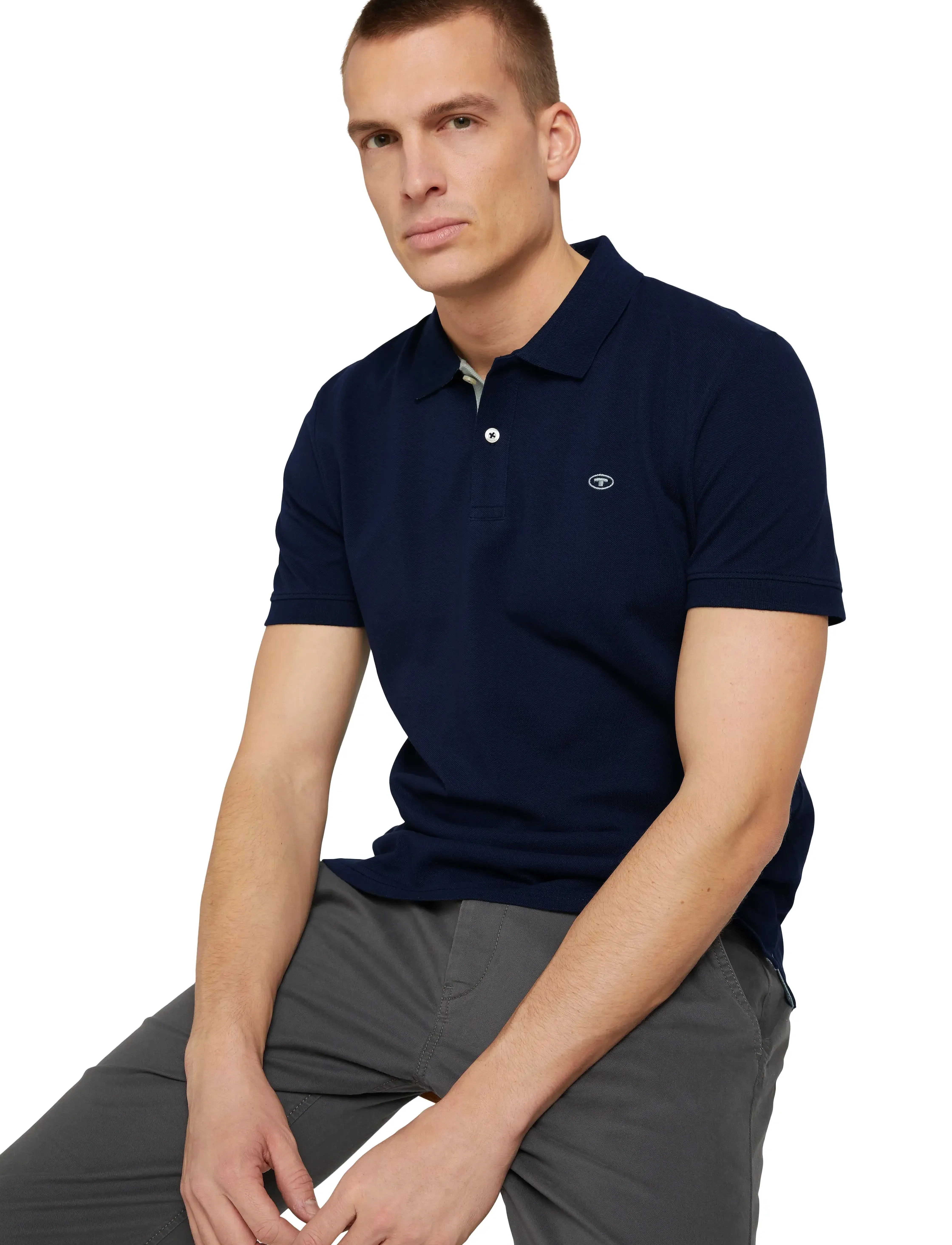 Tom Tailor basic polo with contrast - Poloshirts - SKY CAPTAIN BLUE / navy