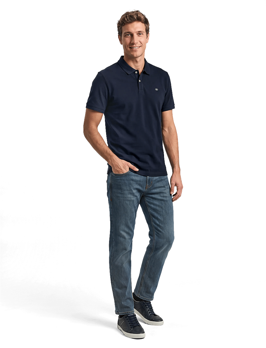 Tom Tailor - basic polo with contrast - short-sleeved polos - sky captain blue - 4