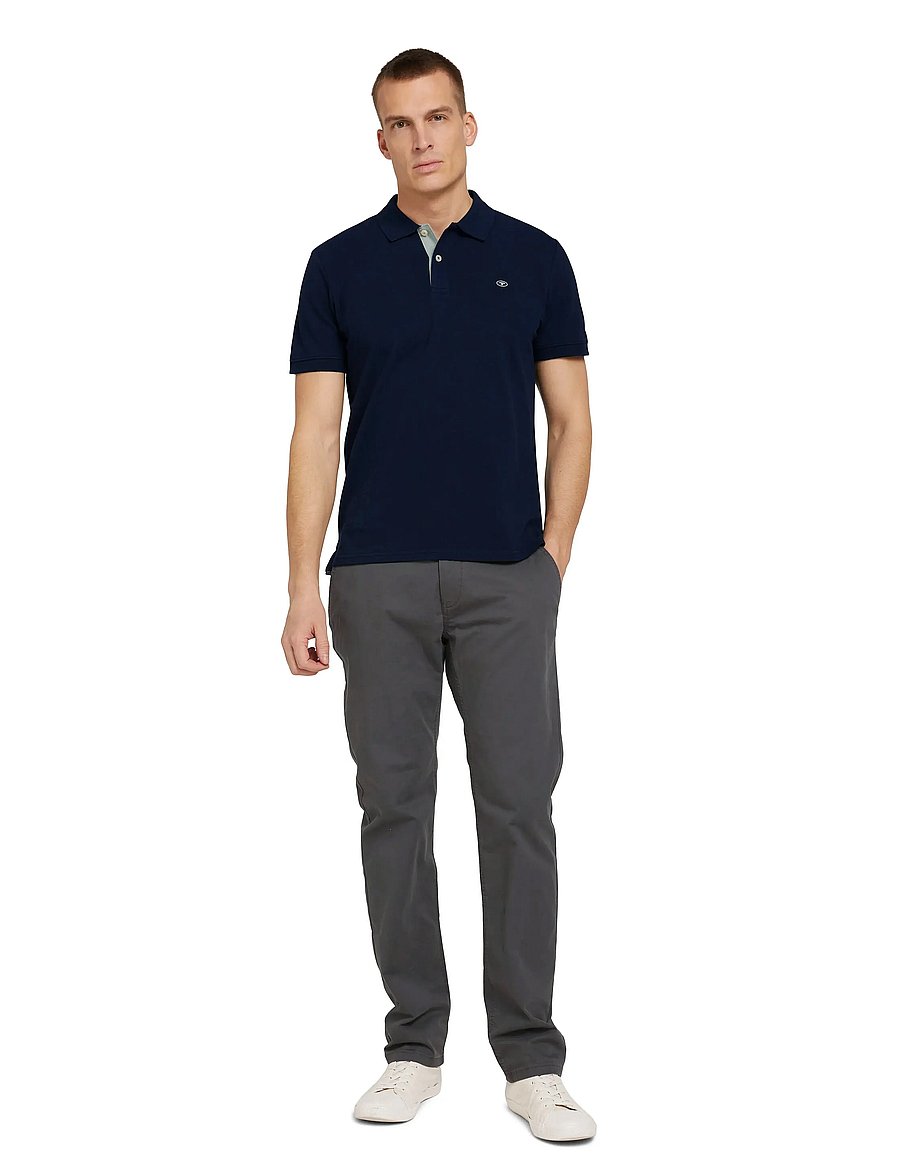 Tom Tailor - basic polo with contrast - lyhythihaiset - sky captain blue - 3