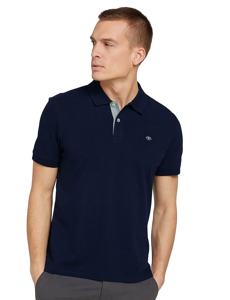 Tom Tailor - basic polo with contrast - kortærmede poloer - sky captain blue - 4