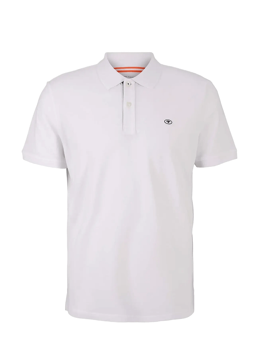 Tom Tailor - basic polo with contrast - kurzärmelig - white - 1