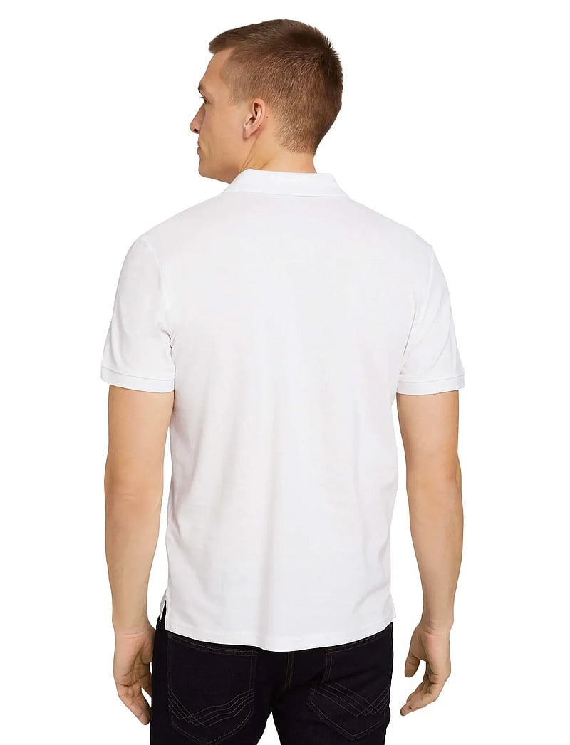 Tom Tailor - basic polo with contrast - kortærmede poloer - white - 2