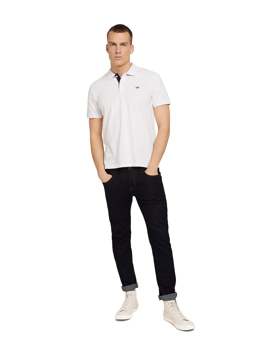 Tom Tailor - basic polo with contrast - kurzärmelig - white - 3