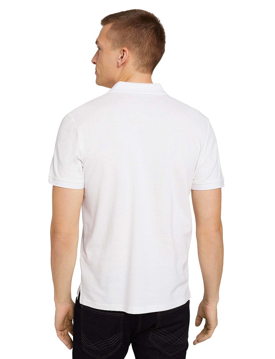 Tom Tailor - basic polo with contrast - kurzärmelig - white - 5