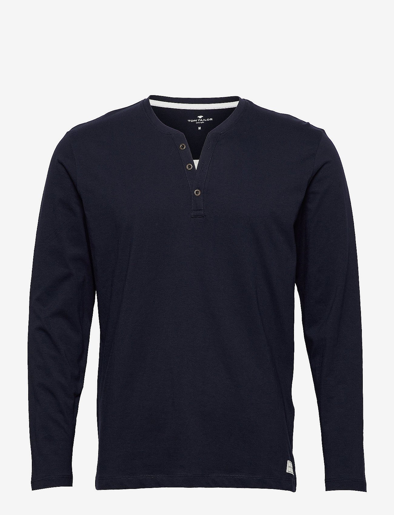 henley shirt with contrast details - SKY CAPTAIN