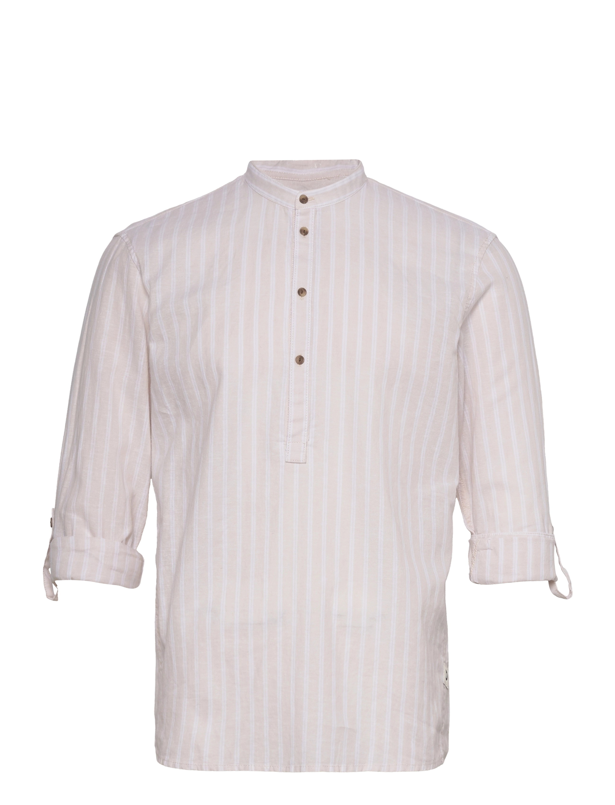 Tom Tailor - relaxed cotton linen tunic - light beige big stripe - 2