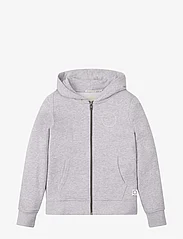 Tom Tailor - fitted sweatshirt jacket - hoodies - light stone grey melange - 0
