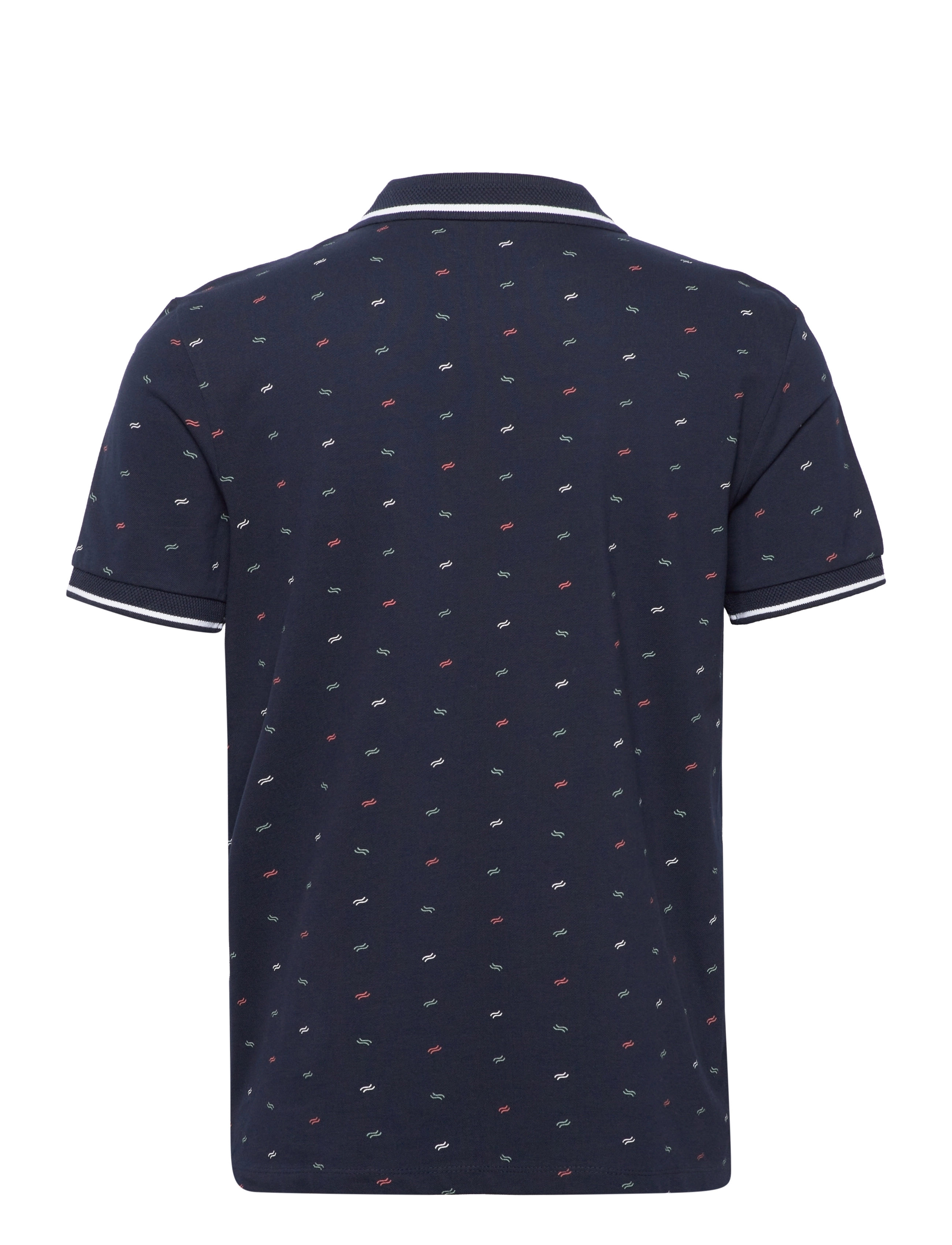 Tom Tailor - allover printed poloshirt - navy scattered waves design - 1