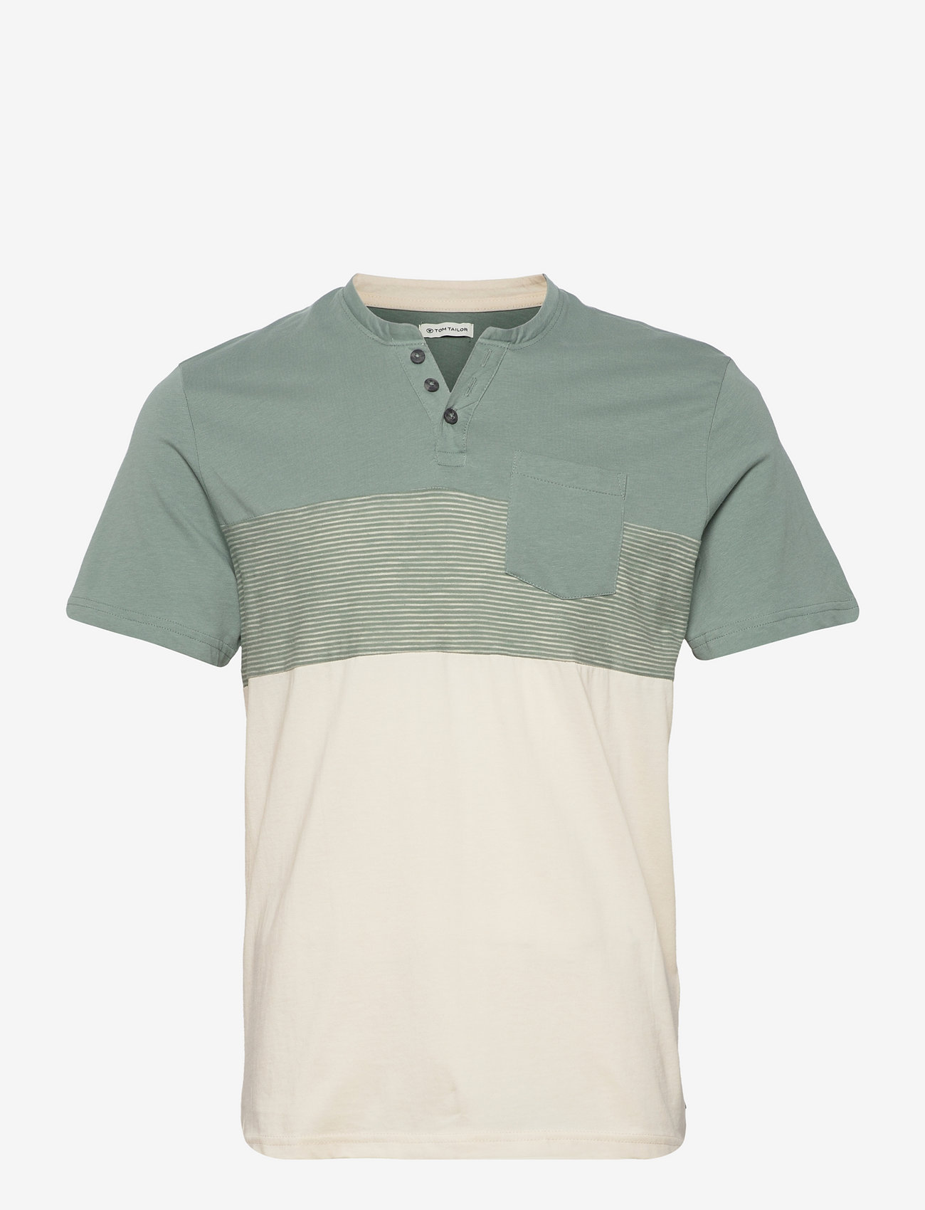 Tom Tailor - serafino t-shirt - dark smoke green - 0