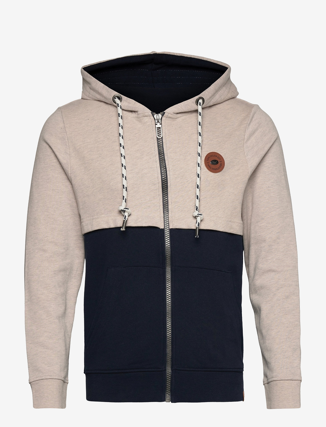 Tom Tailor - hoody jacket with cutline - cosy soft beige melange - 0